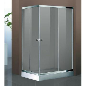 Box doccia in alluminio cromato e vetro temperato con 2 porte scorrevoli, 70x70x100 Marino fa Mercato