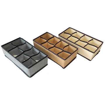 Organizer Cassetti Bert 32x16 h 9 cm - 8 Scomparti - Organizzatore per Vestiti, Reggiseni, Calze, Cravatte, Sciarpe - Colori Assortiti