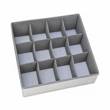 Organizer Cassetti Dessy 32x32 h12 cm - 12 Scomparti per Mutande, Reggiseni, Calze, Cravatte, Accessori