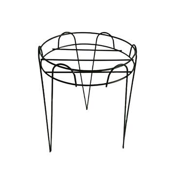 Portavaso Linny in Ferro Verniciato Nero - 25,5x25,5 h34,5 cm - per Interno, Ingresso, Soggiorno, Veranda, Terrazza