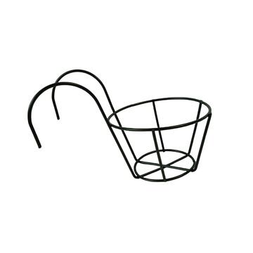 Balconiera/Porta Vaso Sospeso Esel d 15 cm in Ferro Verniciato Nero - per Terrazza, Balcone, Finestra