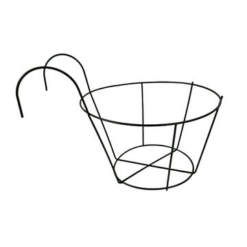 Balconiera/Porta Vaso Sospeso Esel d 30 cm in Ferro Verniciato Nero - per Terrazza, Balcone, Finestra