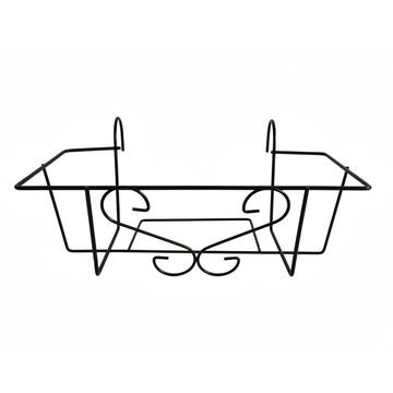 Balconiera/Porta Vaso Sospeso Style 52x18,5 h27 cm in Ferro Verniciato Nero - per Terrazza, Balcone, Finestra