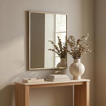 Specchio da Parete Rettangolare 50x60 cm con Cornice in Polistirene, Design Moderno e Resistente