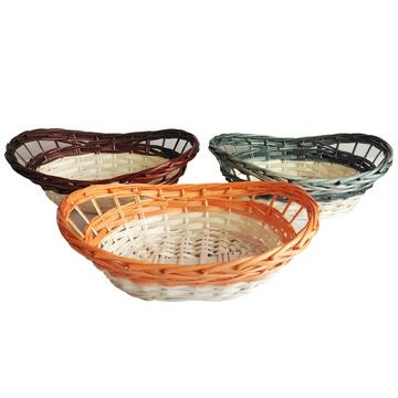 Cesto in Vimini Bikol 48x35 h17 cm - Miele/Marrone/Grigio (Scegli il colore dopo l'ordine)