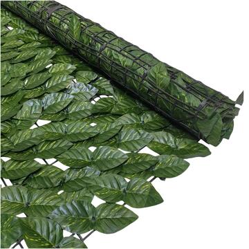 Recinzione con Foglie Artificiali 300x100 cm in PE e Poliestere per Giardino e Balcone