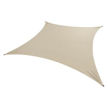 Tenda a Vela Quadrata Beige 3x3 mt in HDPE Ombreggiante con Occhielli e Corde