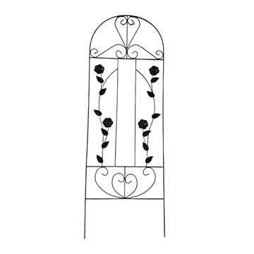 Traliccio Rose 40x117 cm in Ferro Verniciato Nero - per Terrazza, Veranda, Balcone, Giardino