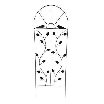 Traliccio Birds 40x117 cm in Ferro Verniciato Nero - per Terrazza, Veranda, Balcone, Giardino