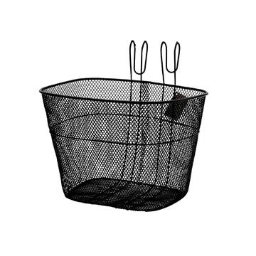 Cestino Anteriore per Bici in Metallo h 24 cm - Nero