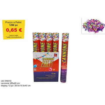Cannone party spara coriandoli, 40 cm.