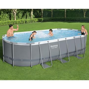 Bestway - Piscina da giardino fuori terra - Power Steel Ovale BW56710 - 549x274x122 cm