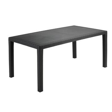 Tavolo da esterno Joker in plastica rattan antracite 138x78 - Ipae Progarden Marino Fa Mercato