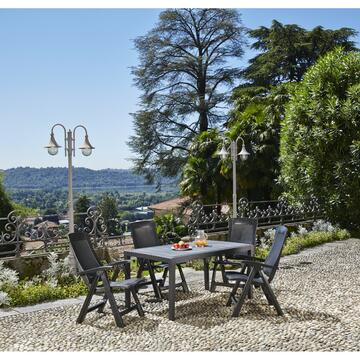 Tavolo da esterno Joker in plastica rattan antracite... - Marino Fa Mercato