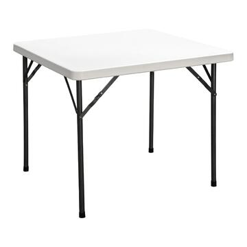 Tavolo da Catering Pieghevole Blow Quadrato 88x88 h74 cm - con Struttura in Metallo - Bianco