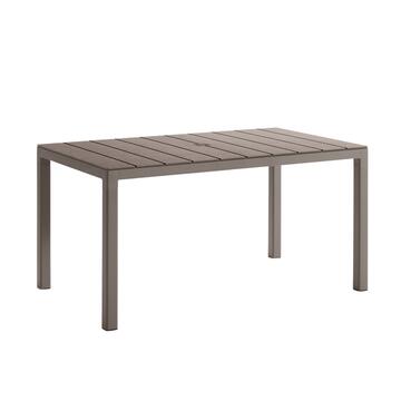 Tavolo da Esterno in Polipropilene Taupe 146x86 cm Effetto Doghe King