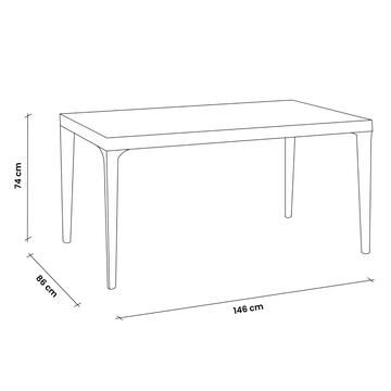 Tavolo da Esterno in Polipropilene Taupe 146x86 cm... - Marino Fa Mercato