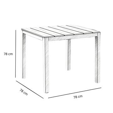 Tavolo da Esterno in Polipropilene Taupe 78x78 cm Effetto... - Marino Fa Mercato