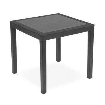Tavolo da Esterno Quadrato in Polipropilene 79x79 cm Antracite Ago