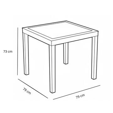 Tavolo da Esterno Quadrato in Polipropilene 79x79 cm... - Marino Fa Mercato