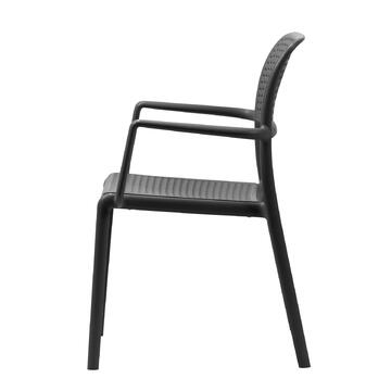 Sedia Bora antracite da esterno con braccioli impilabile,... - Marino Fa Mercato