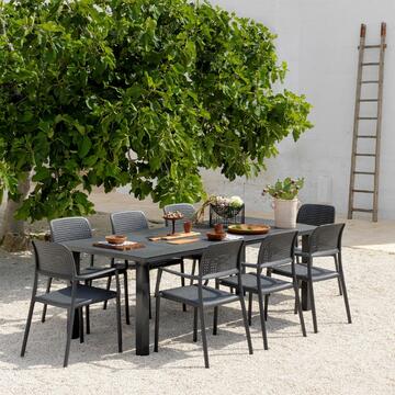 Sedia Bora antracite da esterno con braccioli impilabile,... - Marino Fa Mercato