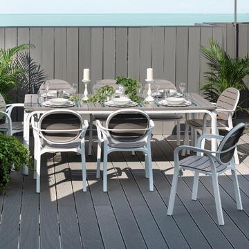 Sedia Palma bianca/tortora con braccioli da esterno... - Marino Fa Mercato