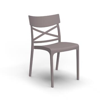 Sedia Croix da Esterno Moderna Impilabile Tortora