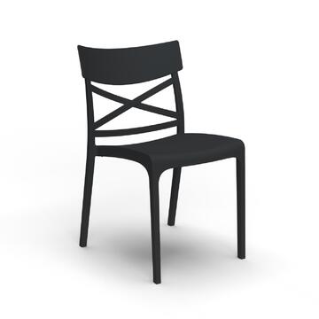 Sedia Croix da Esterno Moderna Impilabile Grafite
