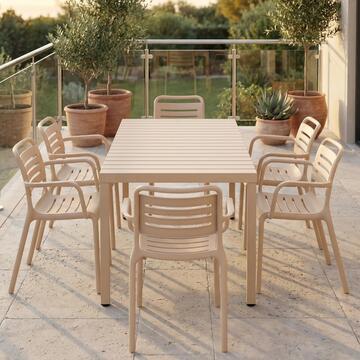 Sedia Theta in Polipropilene Tortora 57x52 h78 cm - per Interno ed Esterno - Impilabile - per Giardini, Terrazze, Balconi, Bar, Ristoranti