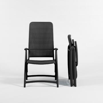 Poltrona Darsena alta da esterno pieghevole antracite,... - Marino Fa Mercato