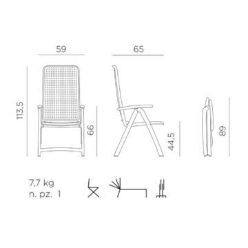 Poltrona Darsena alta da esterno pieghevole antracite,... - Marino Fa Mercato