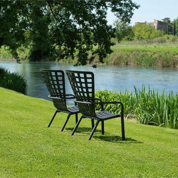 Poltrona moderna Folio antracite da esterno con braccioli... - Marino Fa Mercato