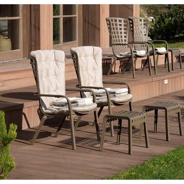 Poltrona moderna Folio tortora da esterno con braccioli,... - Marino Fa Mercato