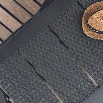 Lettino prendisole rattan Nilo in resina grafite - Marino Fa Mercato