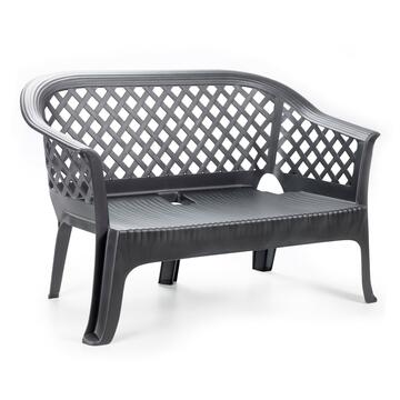 Panchina da esterno Lariana 2 posti in plastica antracite Marino Fa Mercato