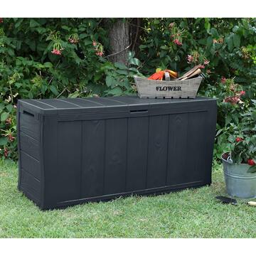 Keter - Baule Panchina per Giardino - Sherwood Grafite- 117x54 h 58 cm