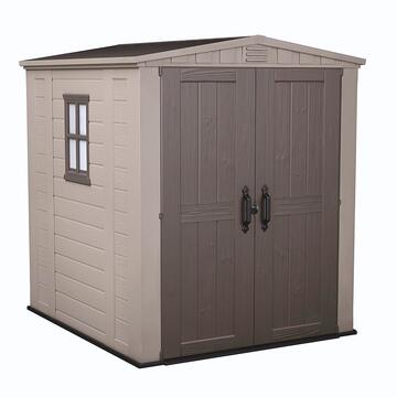 Keter Factor 6x6 Beige - Casetta da Giardino - Con Porta a Doppia Anta e Finestra Laterale - 178x195,5 h208 cm Marino Fa Mercato