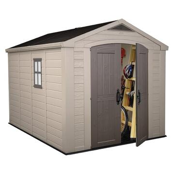 Keter Factor 8x11 Beige - Casetta da Giardino - Con Finestra Laterale - 256,5x331,5 h243 cm