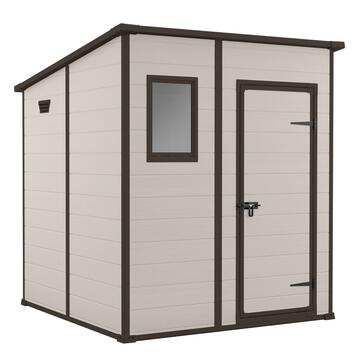Keter Manor Pent 6x6 Beige - Casetta da Giardino - Con Finestra Frontale - 183,5x185 h200,6 cm