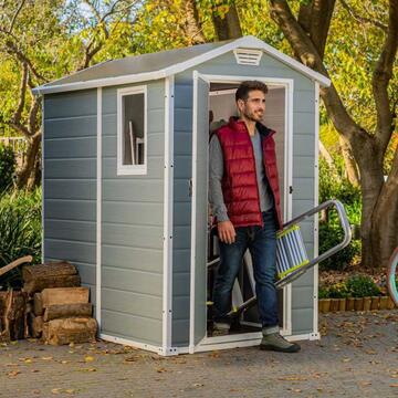 Keter Manor 6x4 Grigia - Casetta da Giardino - Con... - Marino Fa Mercato