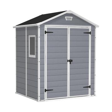 Keter Manor 6x5 Grigia - Casetta da Giardino - Con Finestra Laterale - 152x185 h 226 cm