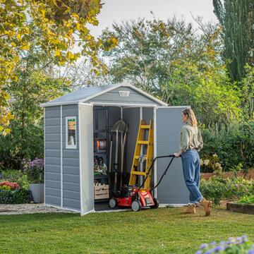 Keter Manor 6x5 Grigia - Casetta da Giardino - Con... - Marino Fa Mercato
