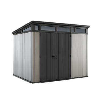 Keter Artisan 9x7 Grigia - Casetta Porta Attrezzi da Giardino - Con porta doppia anta - 277x218 h226 cm