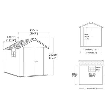 Keter Oakland 759 Grigia - Casetta da Giardino - Con... - Marino Fa Mercato