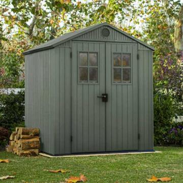 Keter Darwin 6x6 Verde - Casetta da Giardino Porta Attrezzi - con 2 Finestre Frontali - 190x183 h221 cm