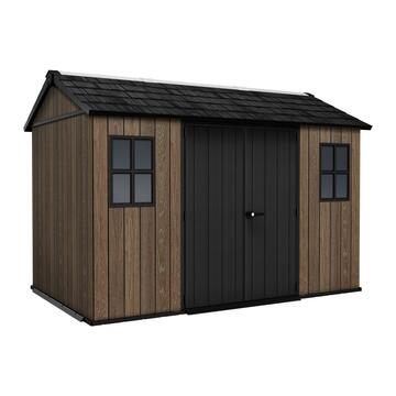 Keter Apex 7511/1175 Walnut Noce - Casetta da Giardino - Struttura Modulare con 2 Finestre - 350x230 h246 cm