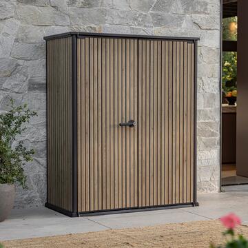 Keter Porta Attrezzi Vertical Shed Venetian 1400 lt - 140x73,6 h170,4 cm - Armadio Multiuso