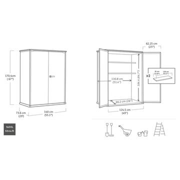 Keter Porta Attrezzi Vertical Shed Venetian 1400 lt... - Marino Fa Mercato