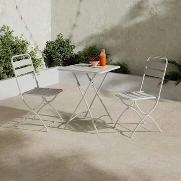 Tavolo Persy da Esterno Richiudibile in Metallo Grigio 60x60xh70cm